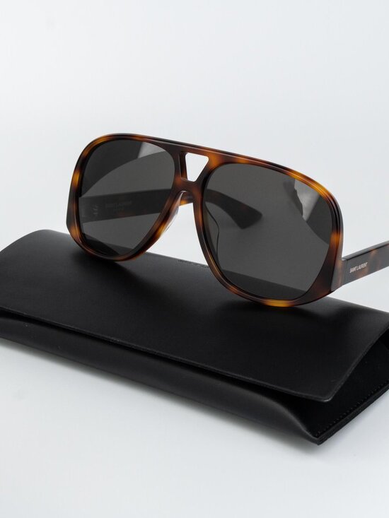 Saint Laurent Women Sunglasses Havana  Square SL652/F SOLACE 002 NEW AUTHENTIC main image 15